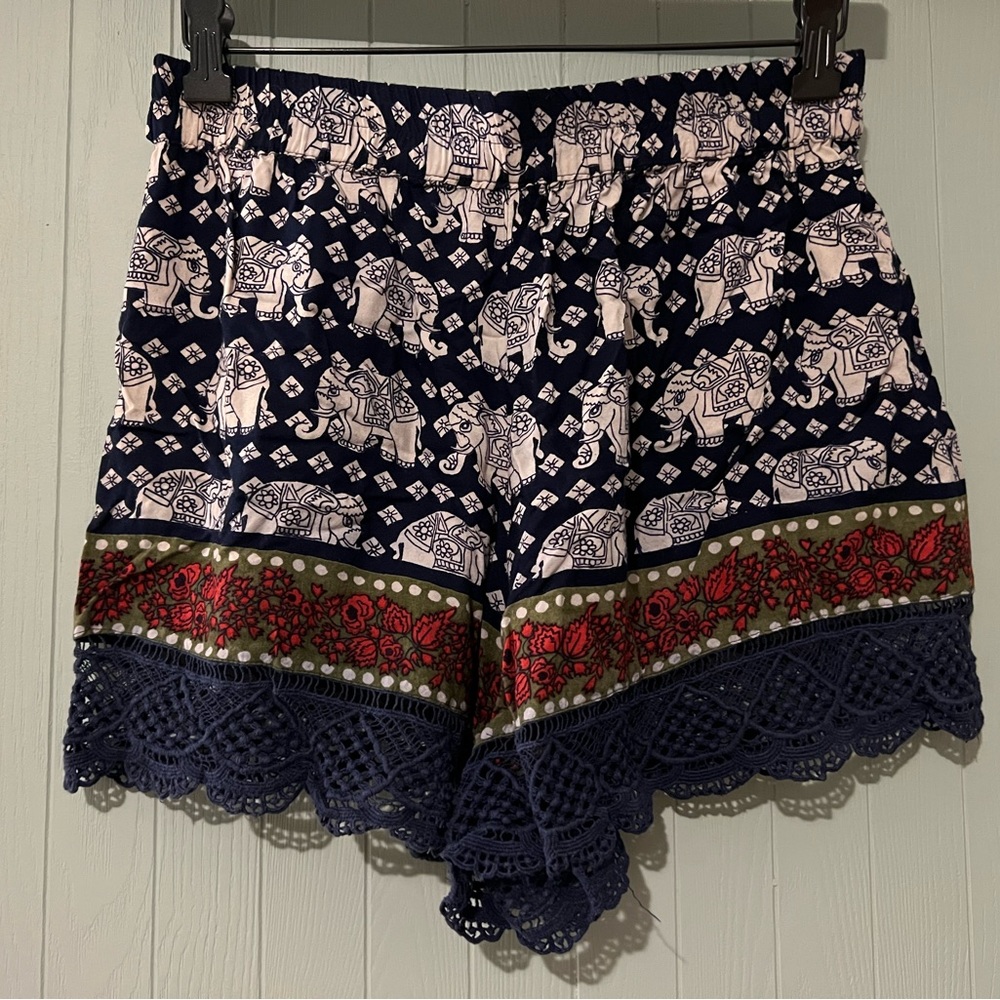 Large Angie Shorts - Elephant 🐘 Pattern
